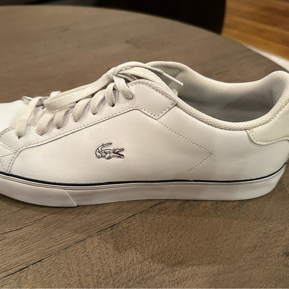 Men’s Lacoste White Leather Tennis Shoe - Picture 4 of 4